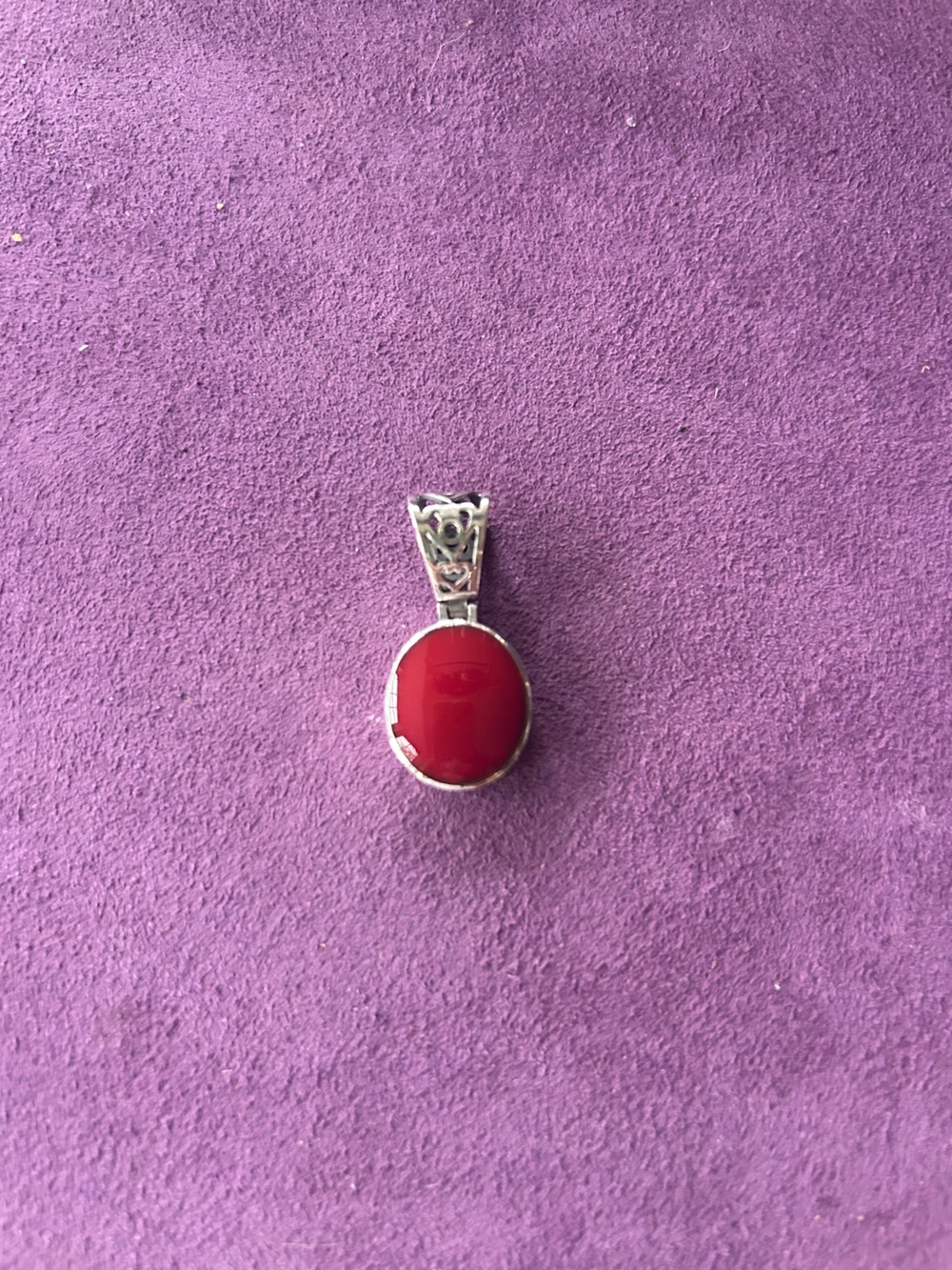 Silpada Red Pendant Necklace - Elegant Sterling Silver Setting